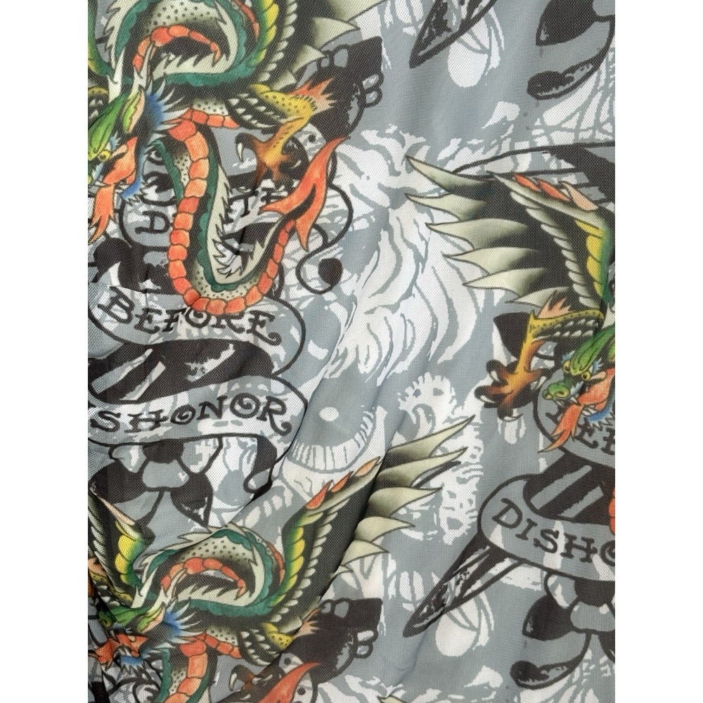Ed Hardy NWT Dragon Tattoo Print Ruched Bodycon Mini Dress Size Small Y2K - Picture 12 of 15